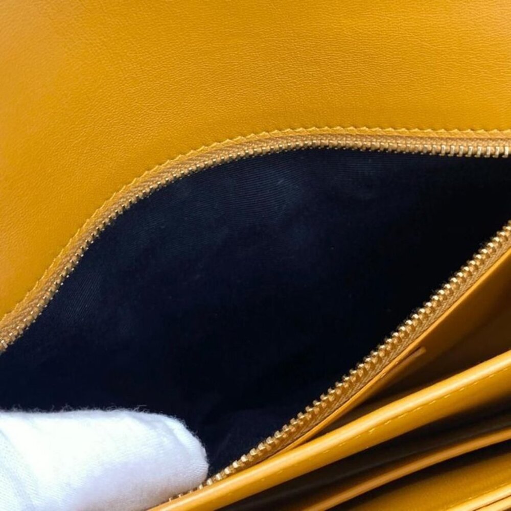 Saint Laurent Shoulder Bag Mayon Satchel Leather Orange Gold Hardware - Picture 13 of 14